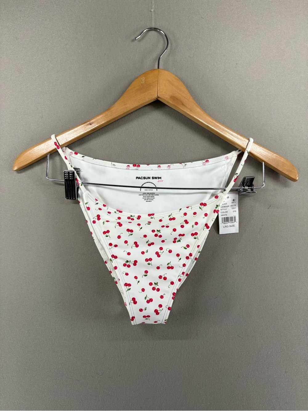 New Pacsun Eco Cherry Icon High Cut Bikini Bottom Size Large